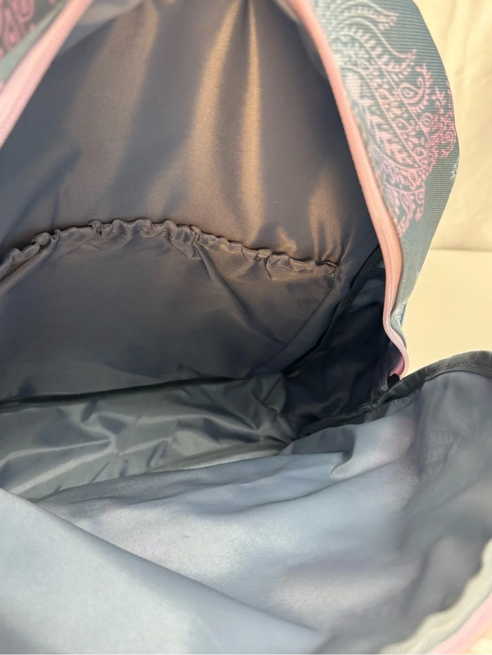 Ivory Ella Slate Blue Soft Pink “Lovely Paisley” Backpack